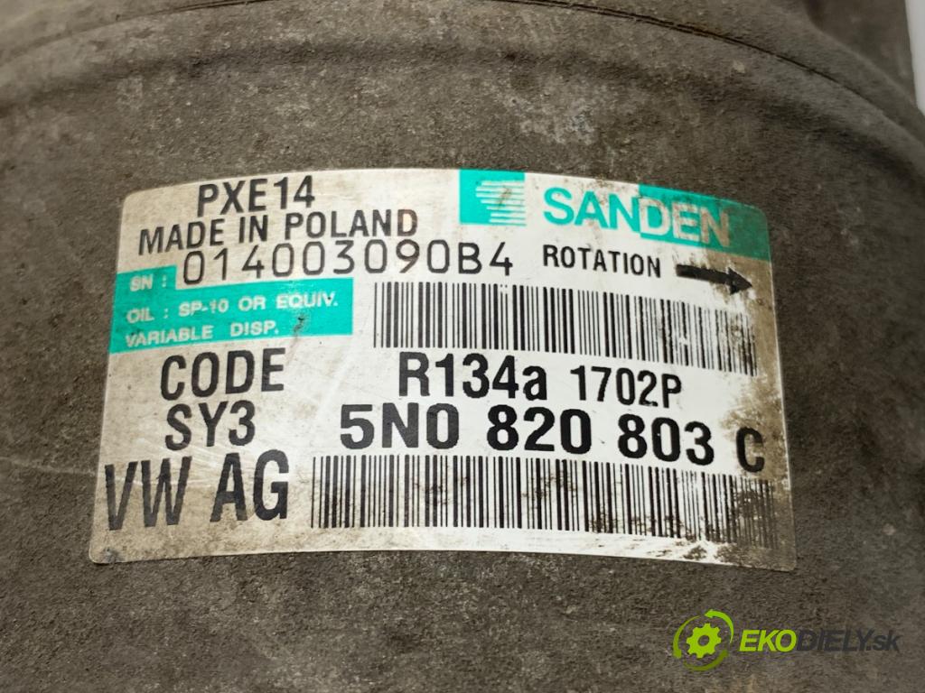 VW POLO V liftback 2011 66 kW 1.6 TDI 1598 Kompresor klimatizácie 5N0820803C (Kompresor klimatizácie)