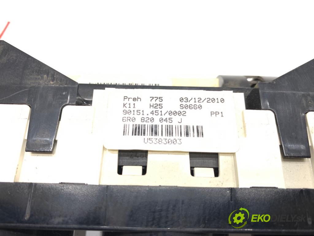 VW POLO V liftback 2011 66 kW 1.6 TDI 1598 Panel ovládania kúrenia 6R0820045J (Prepínacie páčky pod volantom)