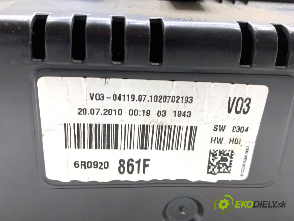 VW POLO V liftback 2011 66 kW 1.6 TDI 1598 prístrojovka 6R0920861F (Přístrojová deska)