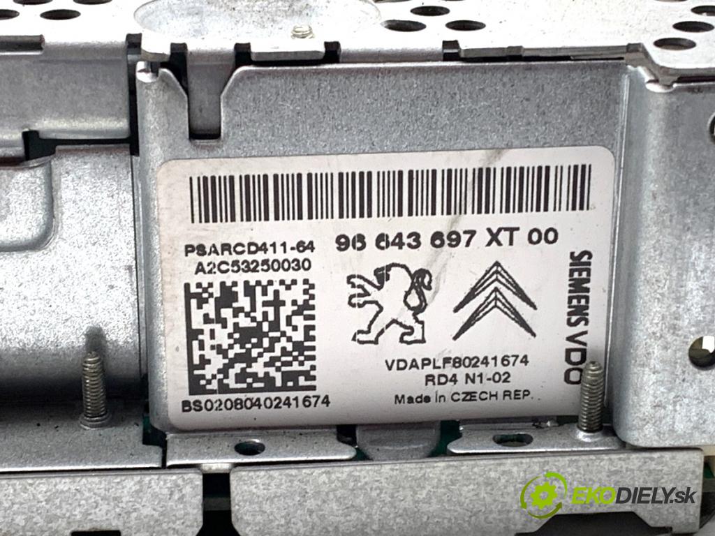 CITROEN C4 I liftback 2005 66 kW 1.6 HDi 1560 RADIO 96643697XT (Audio zařízení)