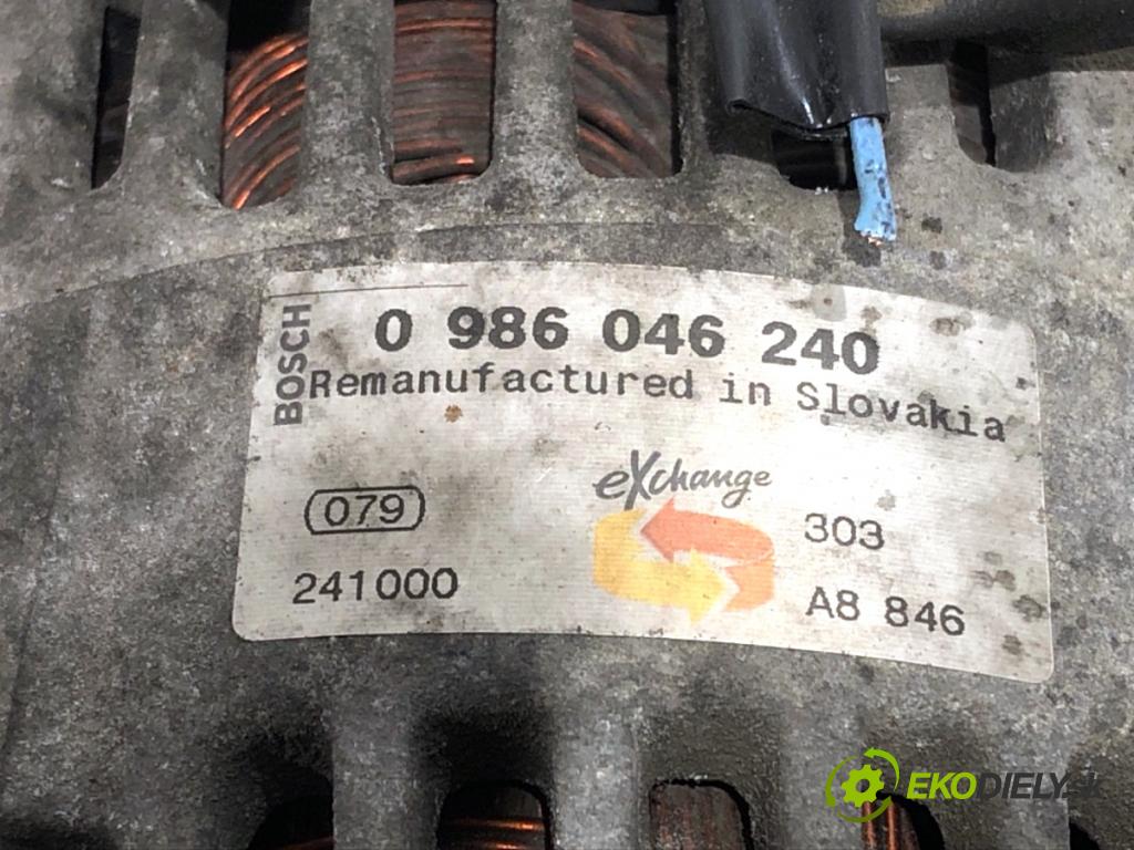 CITROEN C4 I liftback 2005 66 kW 1.6 HDi 1560 Alternátor 0986046240 (Alternátor)