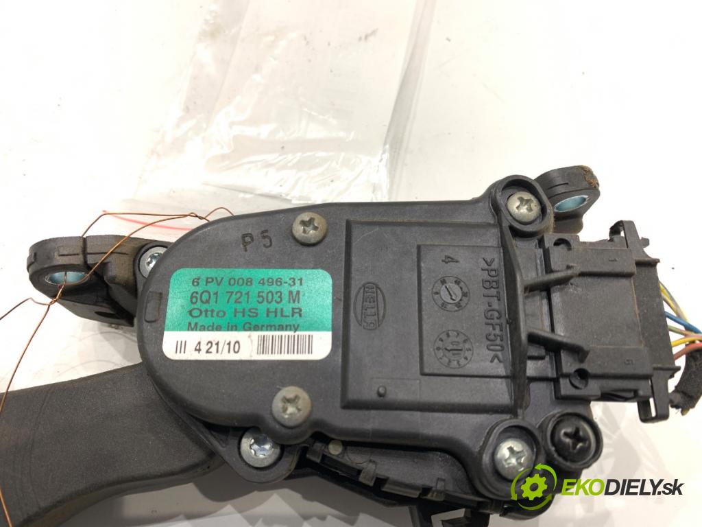 VW POLO V liftback 2011 66 kW 1.6 TDI 1598 Potenciometer plynu 6Q0721503M (Potenciometer plynového pedálu)