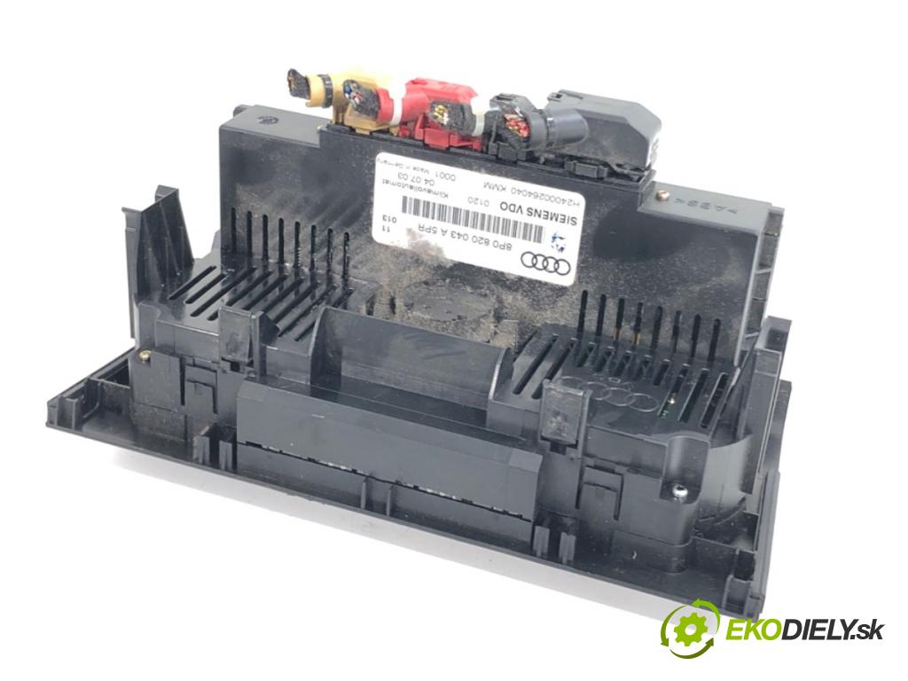 AUDI A3 8P liftback 2003 75 kW 1.6 1595 Panel ovládania kúrenia 8P0820043A (Prepínacie páčky pod volantom)