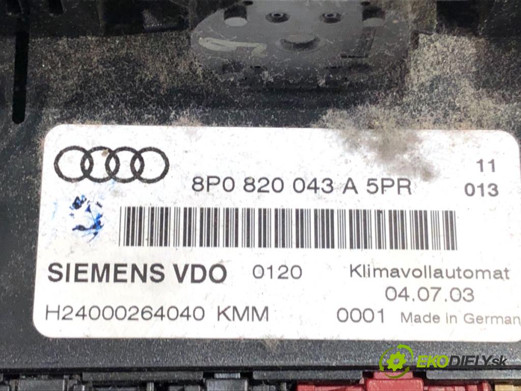 AUDI A3 8P liftback 2003 75 kW 1.6 1595 Panel ovládania kúrenia 8P0820043A (Prepínacie páčky pod volantom)