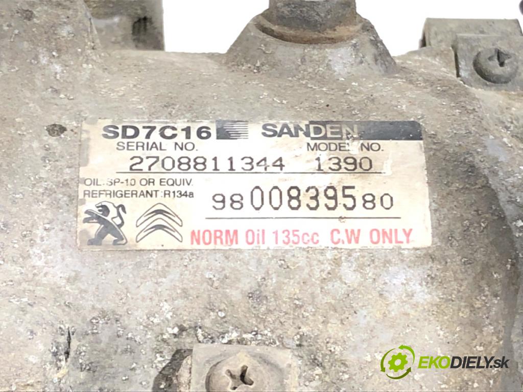 CITROEN C4 PICASSO I nadwozie wielkoprzestrzenne (MPV) 2010 80 kW 1.6 HDi 1560 Kompresor klimatizácie 9800839580 (Kompresor klimatizácie)