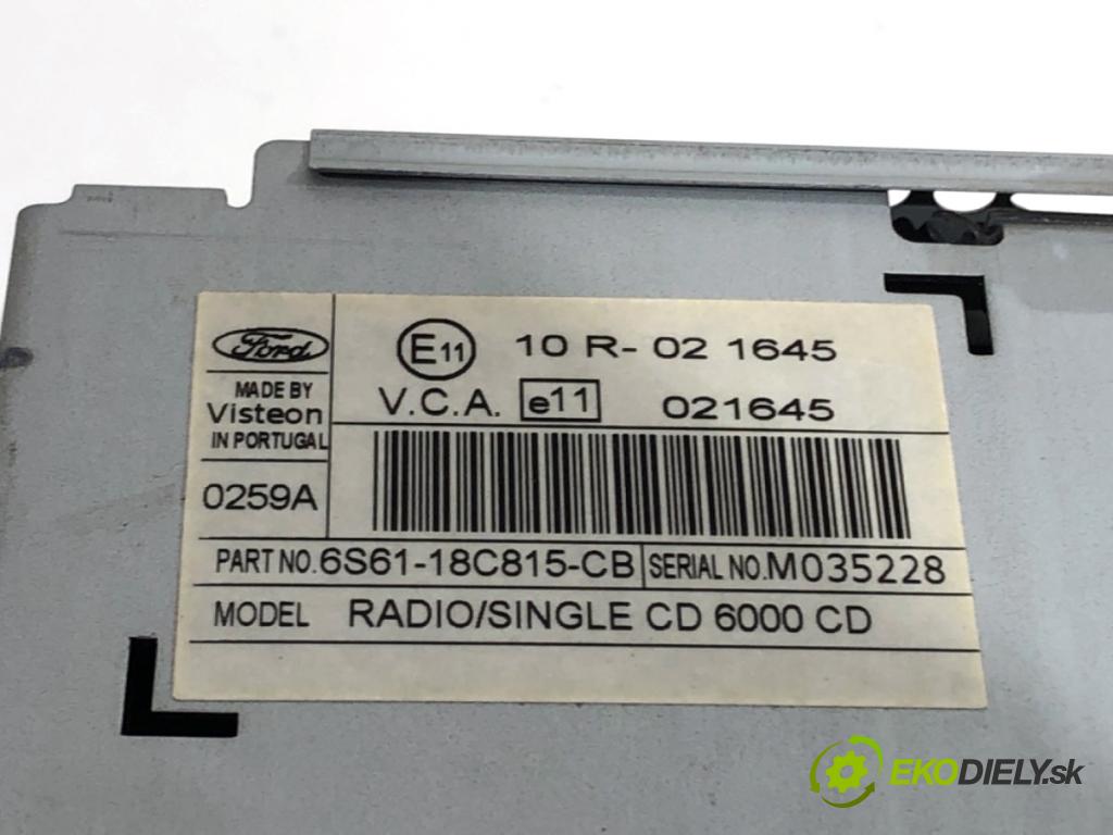 FORD FIESTA MK6 liftback 2005 59 kW 1.4 16V 1388 RADIO 6S61-18C815-CB (Audio zariadenie)