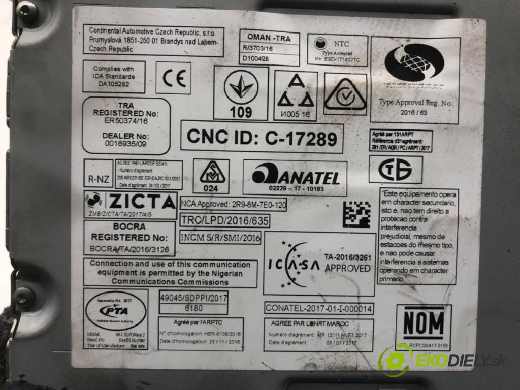 PEUGEOT 308 II liftback 2018 81 kW 1.2 THP 110 1199 RADIO 9821908980 (Audio zariadenie)