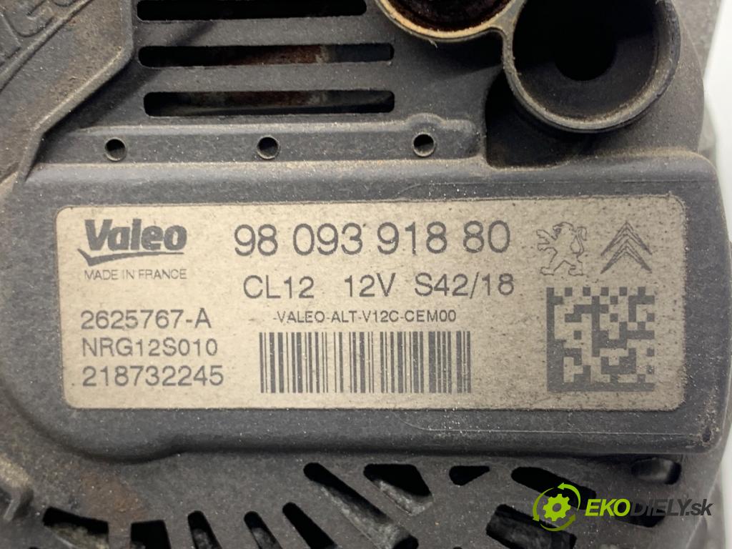 PEUGEOT 308 II liftback 2018 81 kW 1.2 THP 110 1199 Alternátor 9809391880 (Alternátor)