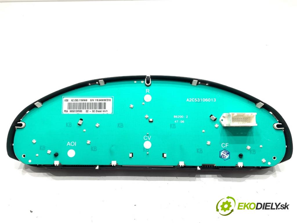 PEUGEOT 407 SW Kombi 2007 100 kW 2.0 HDi 135 1997 Prístrojovka 9658138580 (Prístrojová doska)