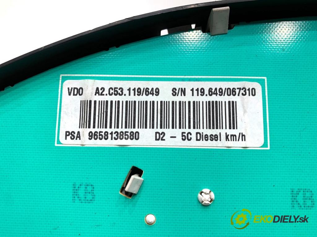 PEUGEOT 407 SW Kombi 2007 100 kW 2.0 HDi 135 1997 Prístrojovka 9658138580 (Prístrojová doska)