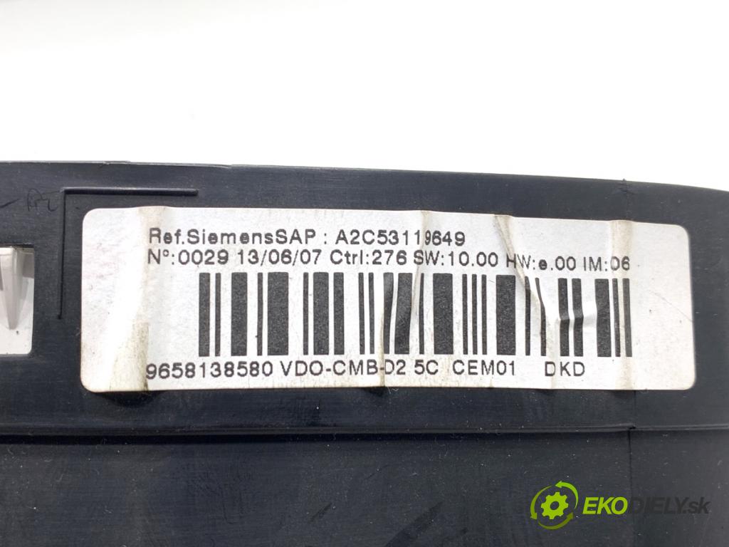 PEUGEOT 407 SW Kombi 2007 100 kW 2.0 HDi 135 1997 Prístrojovka 9658138580 (Prístrojová doska)