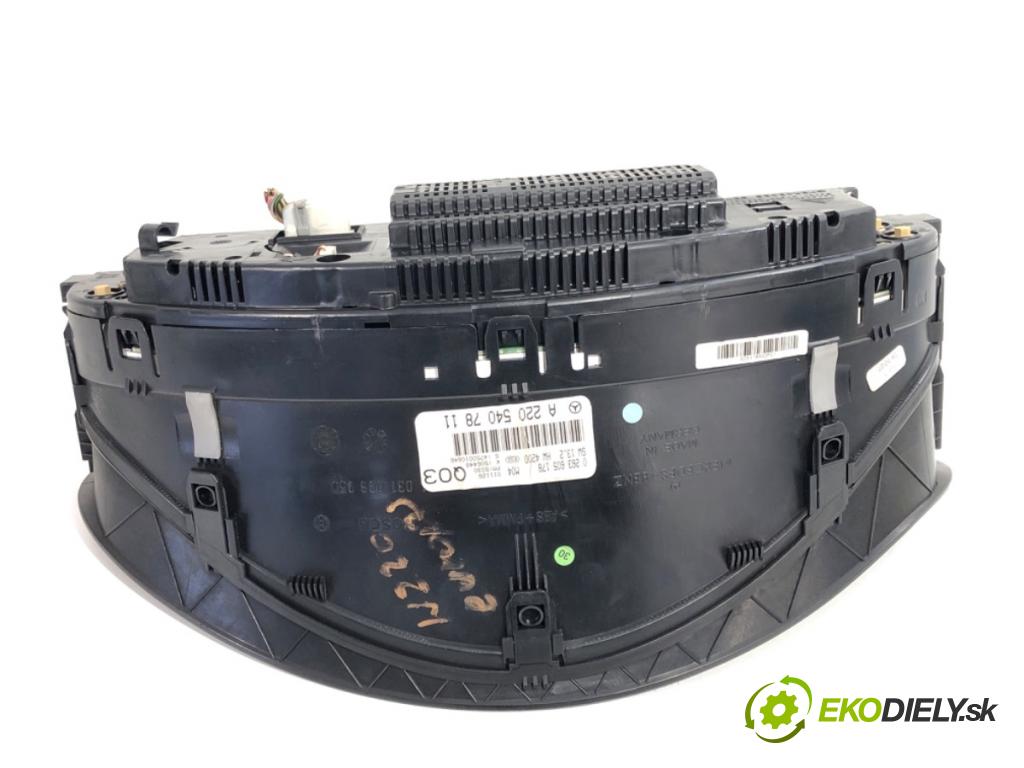 MERCEDES-BENZ W220 sedan 2001 145 kW S 320 CDI (220.026, 220.126) 3222 Prístrojovka A2205407811 (Prístrojová doska)