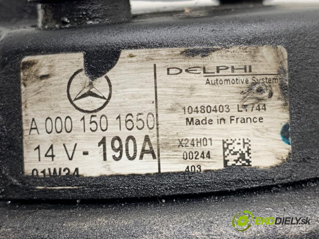 MERCEDES-BENZ W220 sedan 2001 145 kW S 320 CDI (220.026, 220.126) 3222 Alternátor A0001501650 (Alternátor)