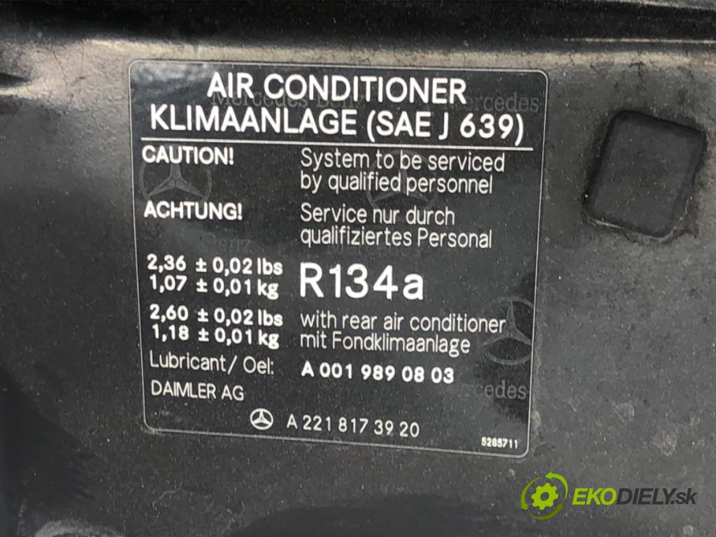 MERCEDES-BENZ W221 sedan 2010 205 kW S 400 Hybrid (221.095, 221.195) 3498 výztuha horní A2218173920 (Výztuha)