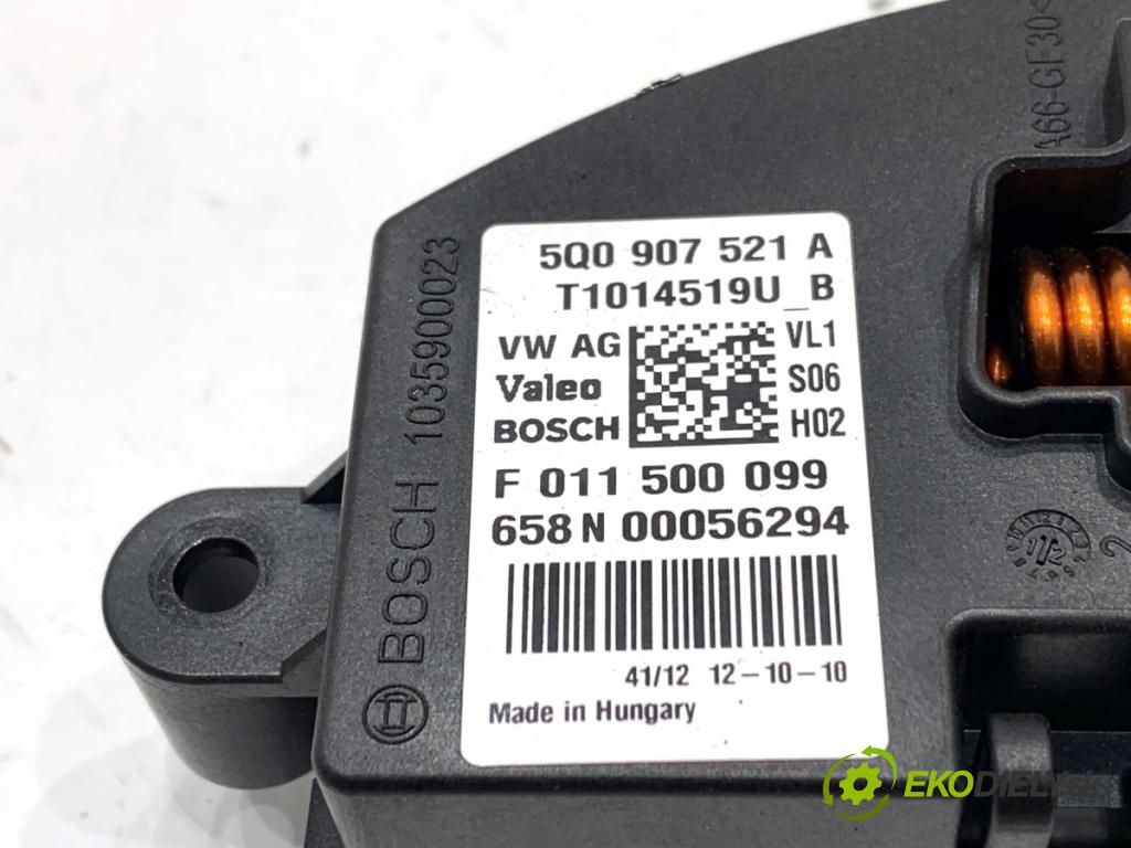 VW GOLF VII liftback 2012 77 kW 1.6 TDI 1598 Odpor, rezistor kúrenia vzduchu 5Q0907521A (Odpor (rezistor) kúrenia)