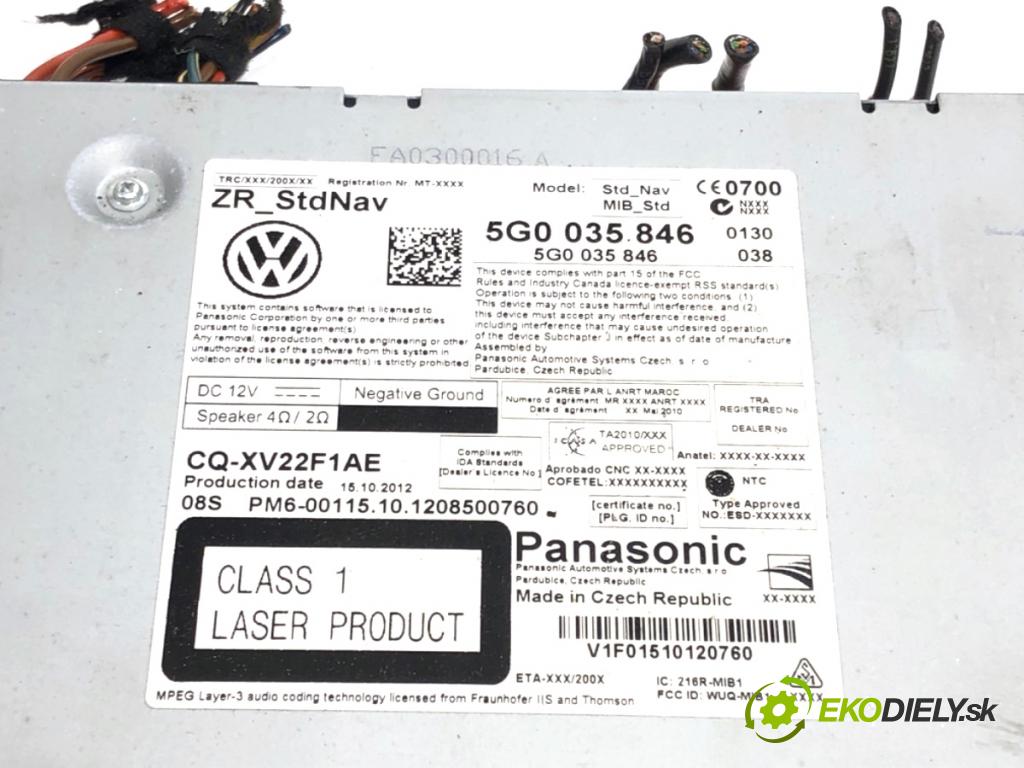 VW GOLF VII liftback 2012 77 kW 1.6 TDI 1598 čítač navigácie 5G0035846 (Elektrosúčasti ostatné)