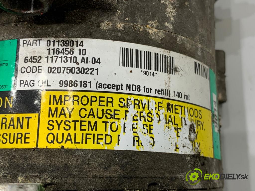 MINI R50 R53 liftback 2002 85 kW Cooper 1598 Kompresor klimatizácie 1171310 (Kompresor klimatizácie)