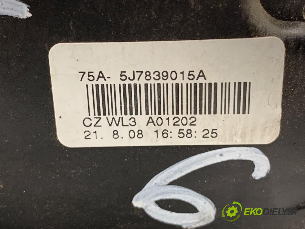 SKODA ROOMSTER nadwozie wielkoprzestrzenne (MPV) 2008 63 kW 1.4 1390 zámok dveře levý zadní část 5J7839015A