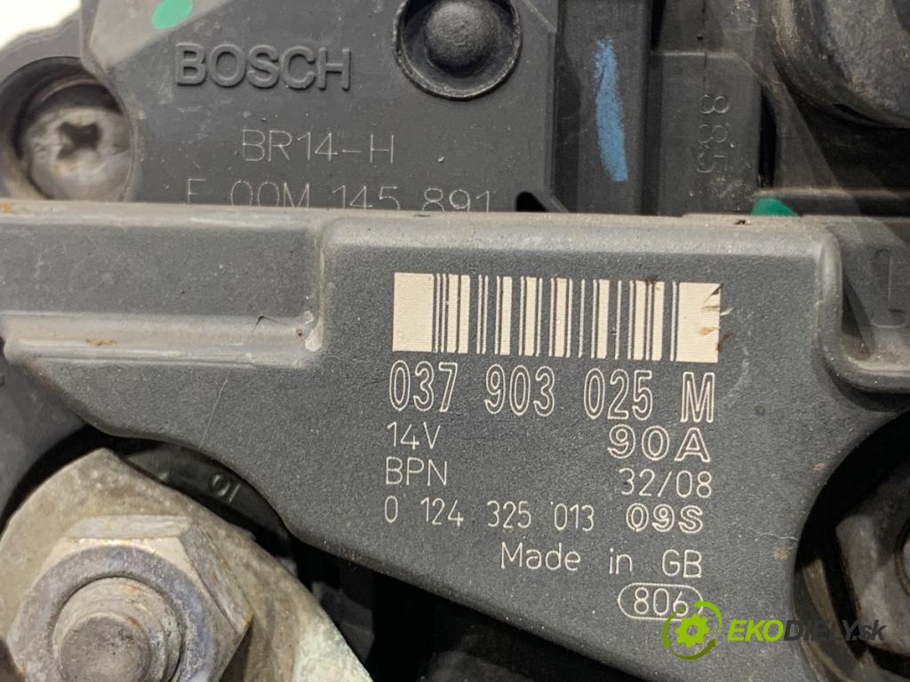 SKODA ROOMSTER nadwozie wielkoprzestrzenne (MPV) 2008 63 kW 1.4 1390 Alternátor 037903025M (Alternátor)