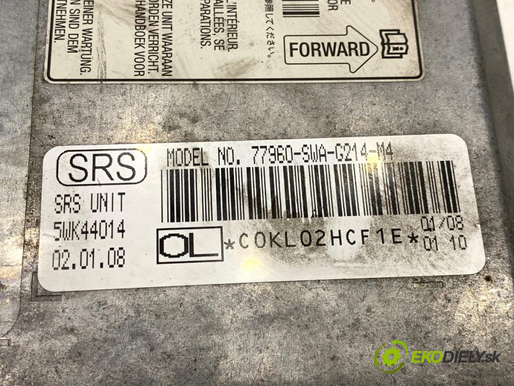 HONDA CR-V III SUV 2008 103 kW 2.2 i-CTDi 4WD (RE6) 2204 senzor airbag 77960-SWA-G214-M4 (Snímač)