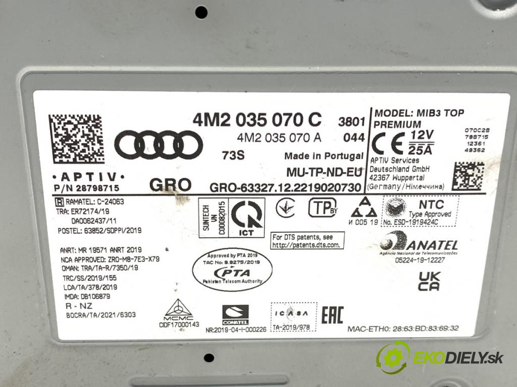 AUDI A7 C8 liftback 2023 195 kW 45 TFSI Mild Hybrid quattro 1984 RADIO 4M2035070C (Audio zařízení)