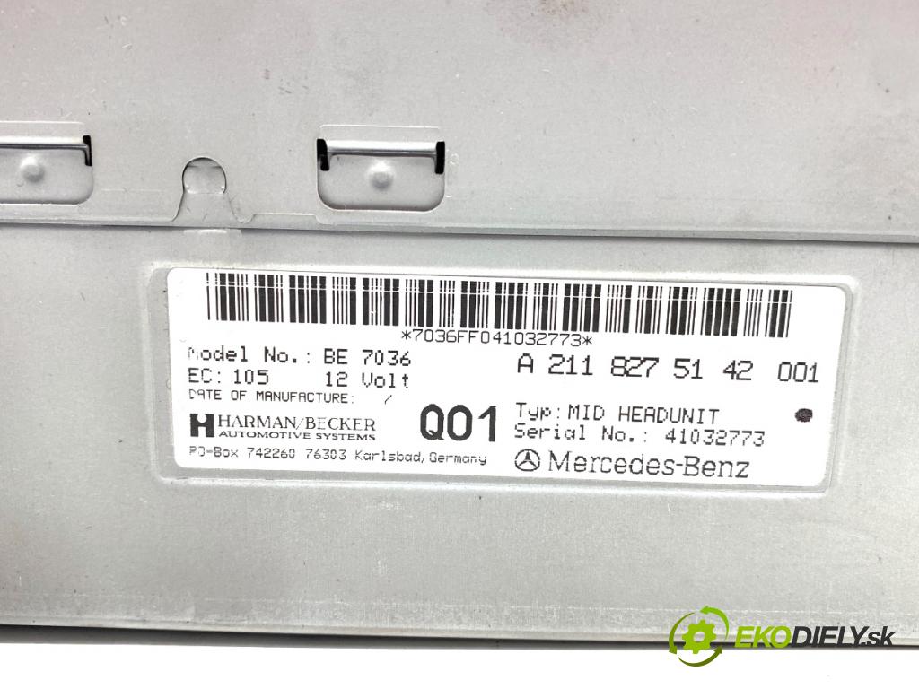 MERCEDES-BENZ S211 Kombi 2004 150 kW E 320 T CDI (211.226) 3222 RADIO A2118275142 (Audio zariadenie)
