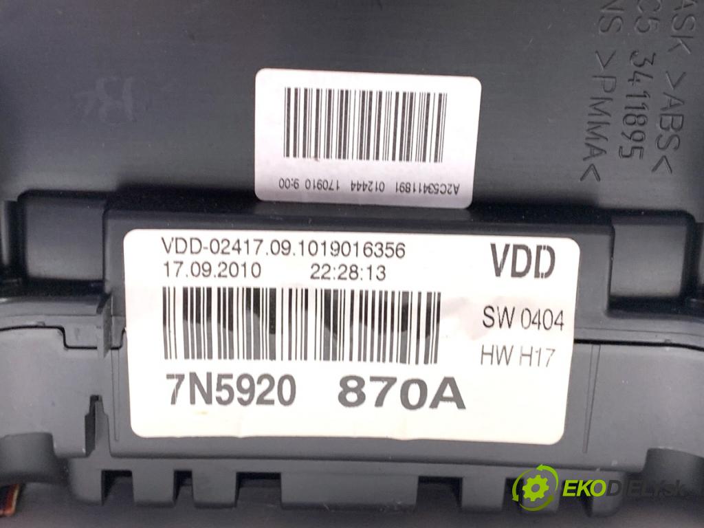 SEAT ALHAMBRA II nadwozie wielkoprzestrzenne (MPV) 2011 103 kW 2.0 TDI 1968 Prístrojovka 7N5920870A (Prístrojová doska)