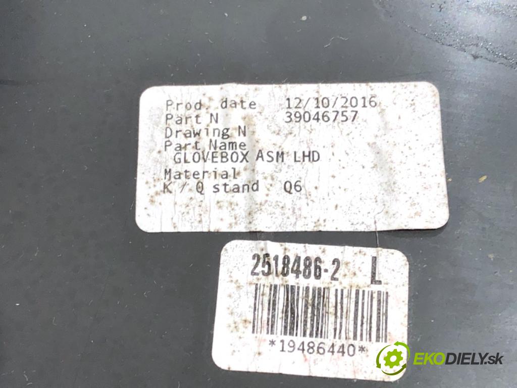 OPEL ASTRA K liftback 2016 92 kW 1.4 Turbo (68) 1399 Priehradka, kastlík spolujazdca 39046757 (Priehradka (kastlík))