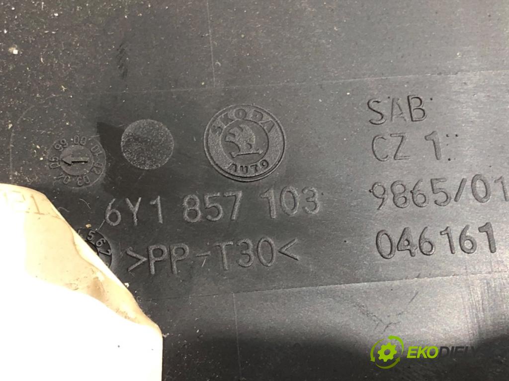 SKODA FABIA I liftback 2005 55 kW 1.4 16V 1390 Priehradka, kastlík spolujazdca 6Y1857103 (Priehradka (kastlík))