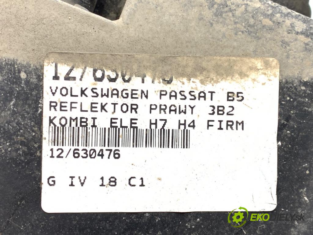 VW PASSAT B5 sedan 1997 74 kW 1.6 1595 světlomet pravý přední část