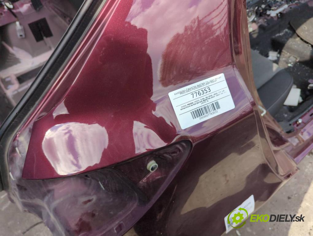 MAZDA 2 DL liftback 2019 66 kW 1.5 SKYACTIV-G 1496 KAROSERIA ČTVRŤÁK blatník zadní část levý pravý práh střecha PODŁUŻNICA levý pravý