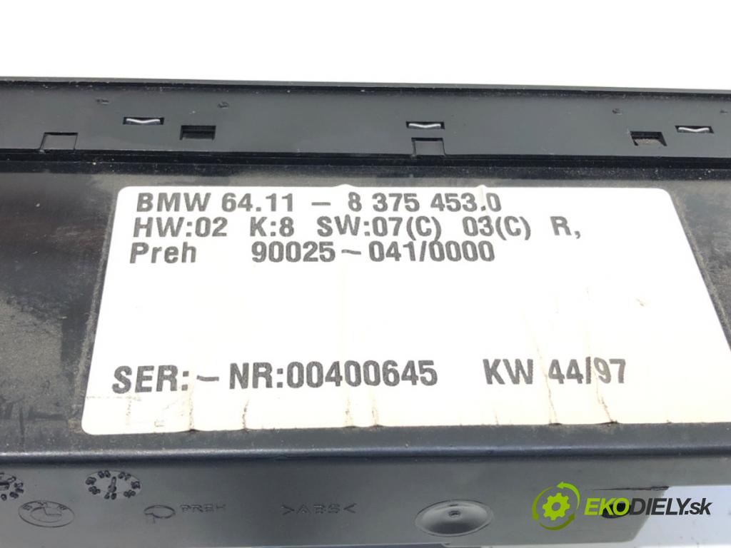 BMW E39 sedan 1997 110 kW 520 i 1990 Panel ovládania kúrenia 8375453 (Prepínacie páčky pod volantom)