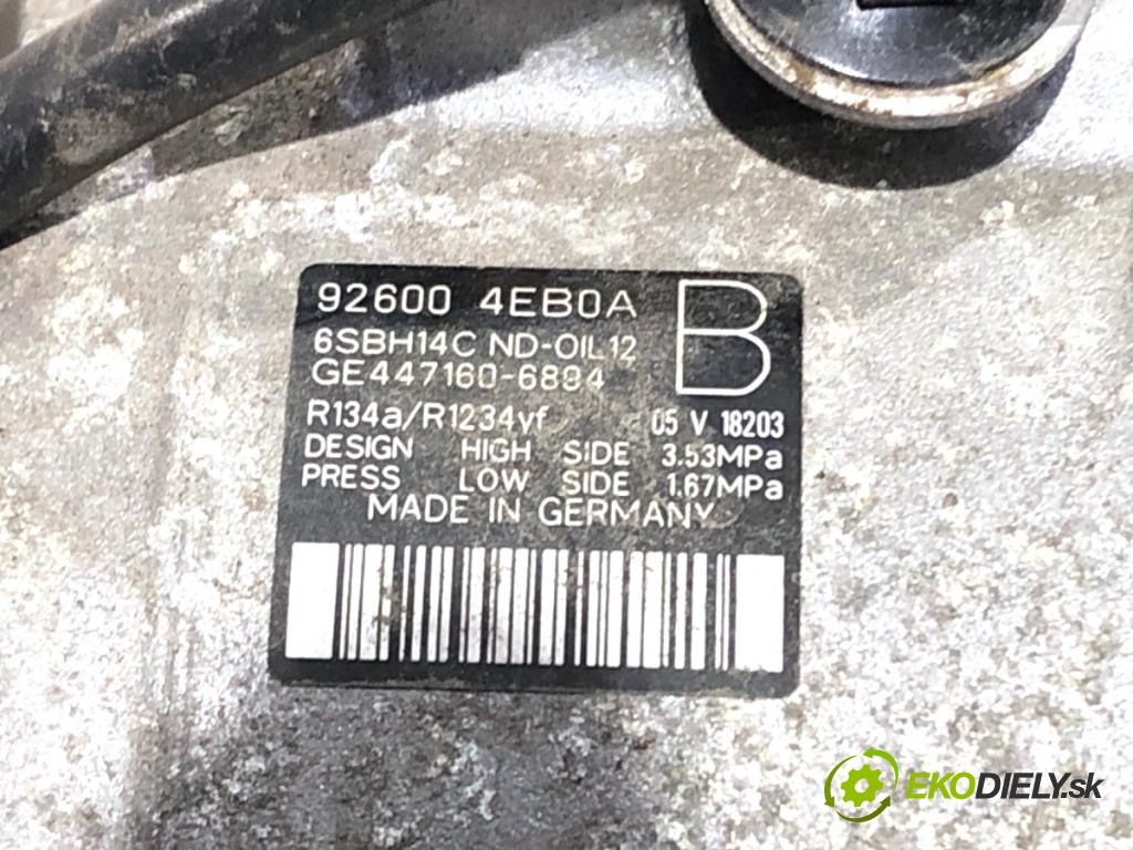 NISSAN QASHQAI J11 SUV 2018 85 kW 1.2 DIG-T 1197 Kompresor klimatizácie 926004EB0A (Kompresor klimatizácie)