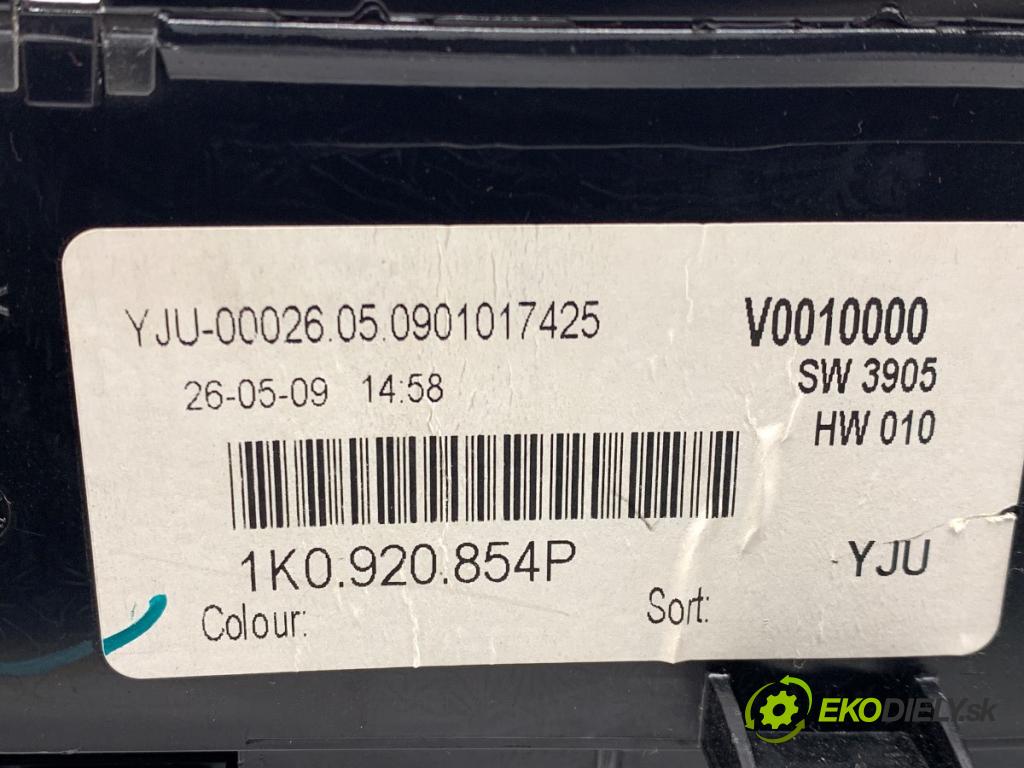 VW GOLF V Kombi 2009 90 kW 1.4 TSI 1390 prístrojovka 1K0910854P (Přístrojová deska)