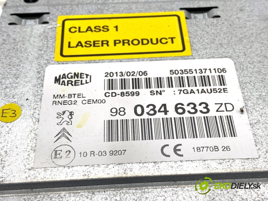 CITROEN C5 III Kombi 2013 120 kW 2.0 HDi 165 1997 RADIO 98034633ZD (Audio zariadenie)