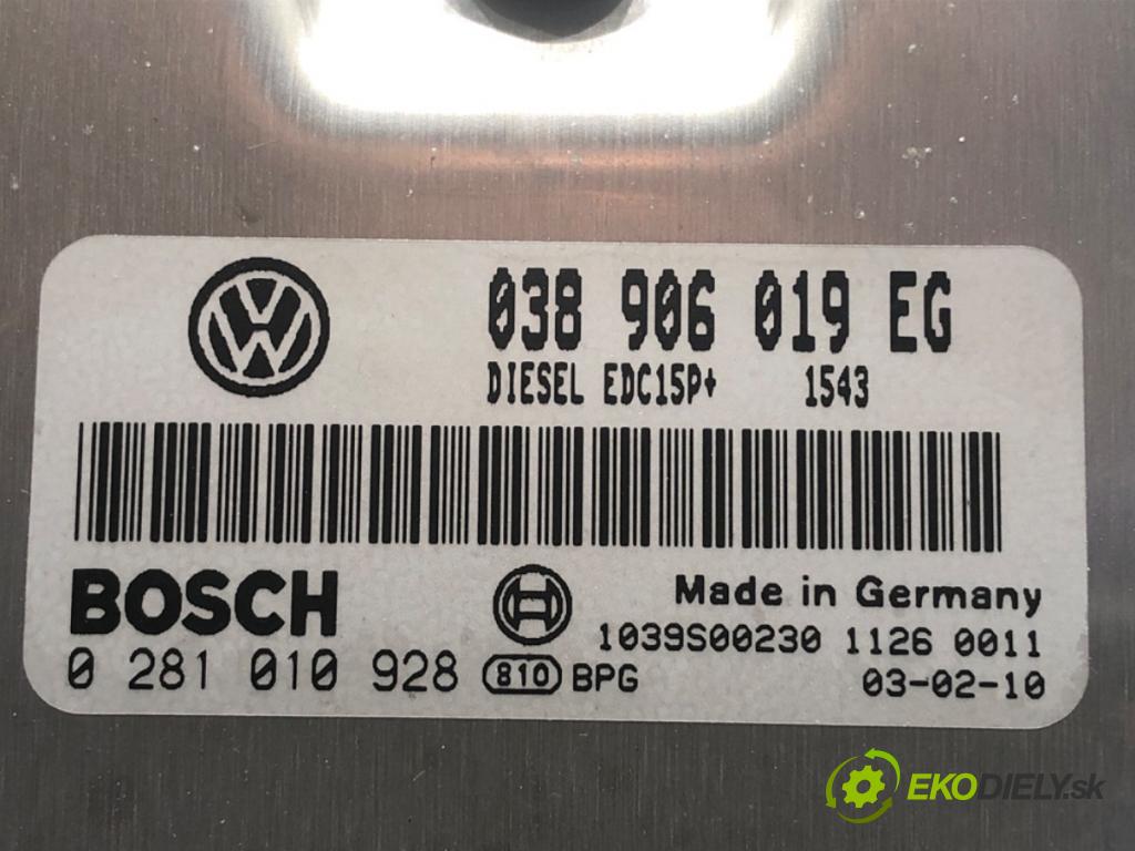 SKODA SUPERB I sedan 2003 96 kW 1.9 TDI 1896 riadiaca jednotka Motor 038906019EG (Riadiaca jednotka)