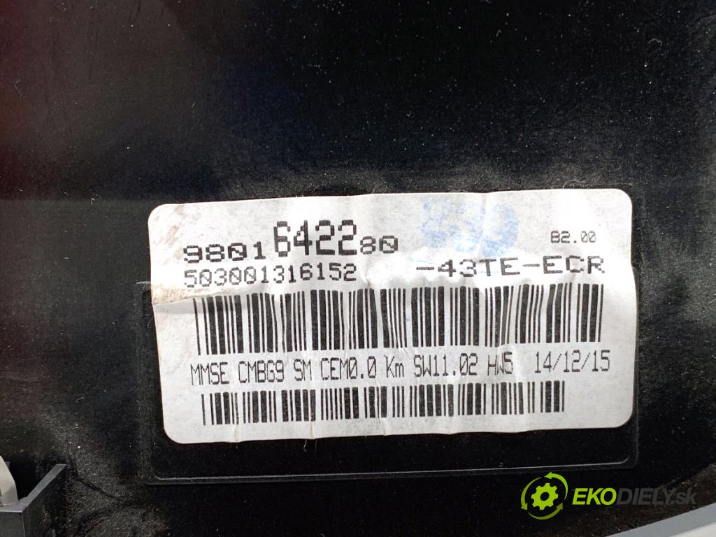 CITROEN BERLINGO II Nadwozie pełne/minivan 2016 73 kW 1.6 BlueHDi 100 1560 prístrojovka 9801642280 (Přístrojová deska)