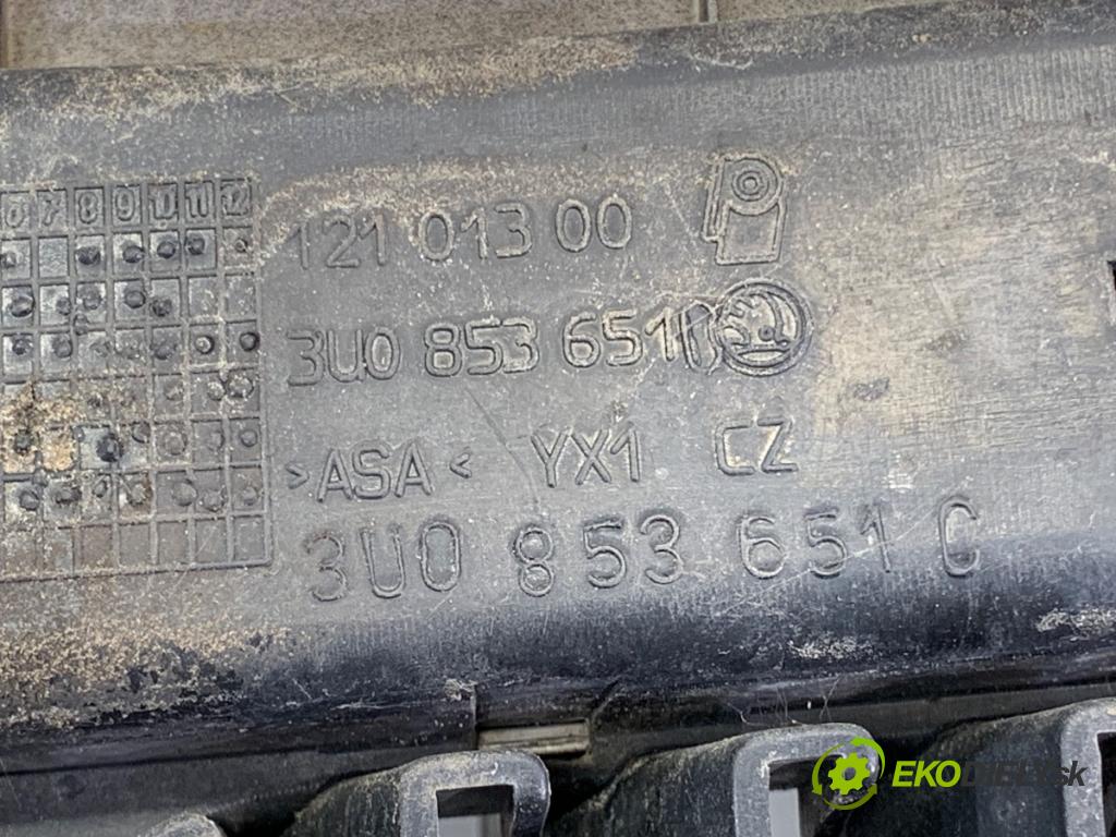 SKODA SUPERB I sedan 2003 96 kW 1.9 TDI 1896 mřížka maska 3U0853651C (Přední mřížka (maska chladiče))
