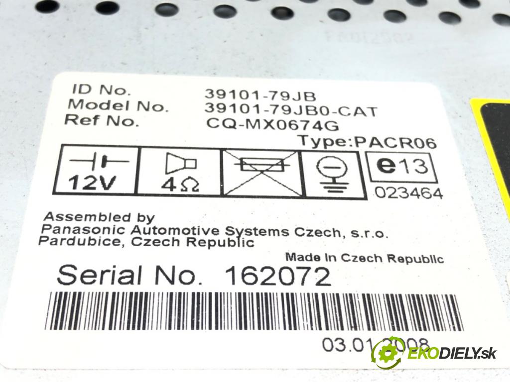 SUZUKI SX4 liftback 2008 79 kW 1.6 VVT 4x4 (RW 416) 1586 RADIO 39101-79JB (Audio zariadenie)