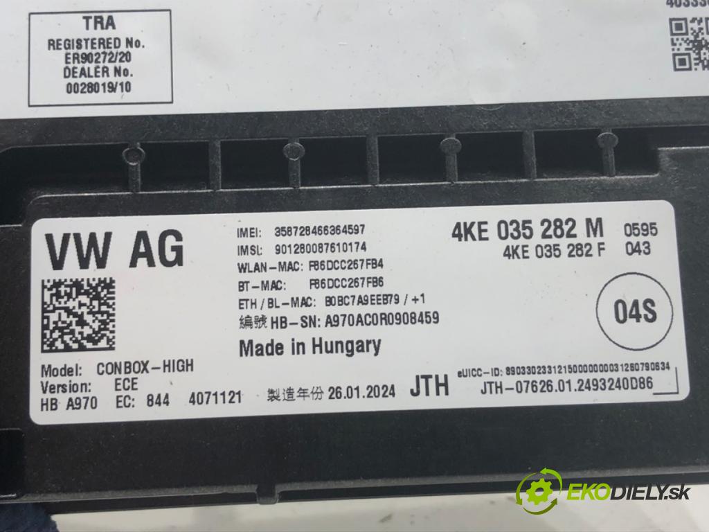 AUDI A4 B9 sedan 2024 110 kW 35 TFSI Mild Hybrid 1984 modul řídící jednotka SOS 4KE035282M