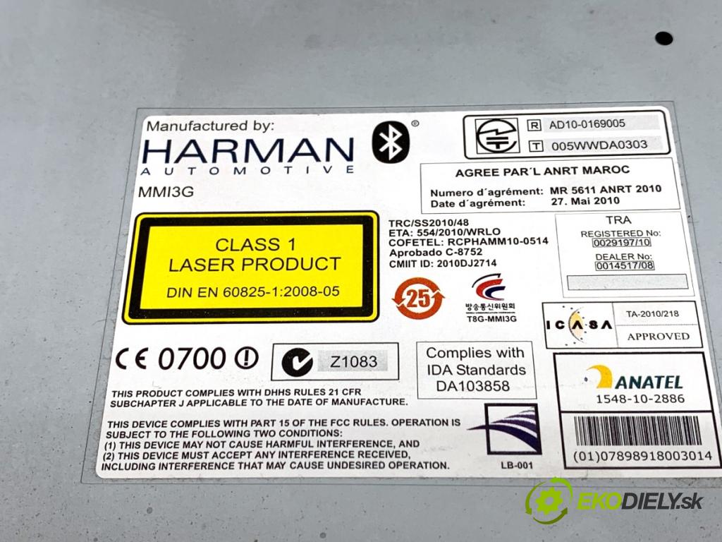 AUDI A6 C7 sedan 2013 150 kW 3.0 TDI quattro 2967 RADIO 4G0035670K (Audio zariadenie)