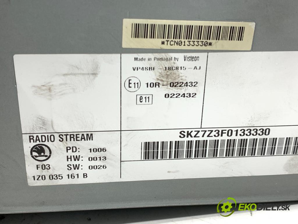 SKODA OCTAVIA II Kombi 2006 77 kW 1.9 TDI 1896 RADIO 1Z0035161B (Audio zariadenie)