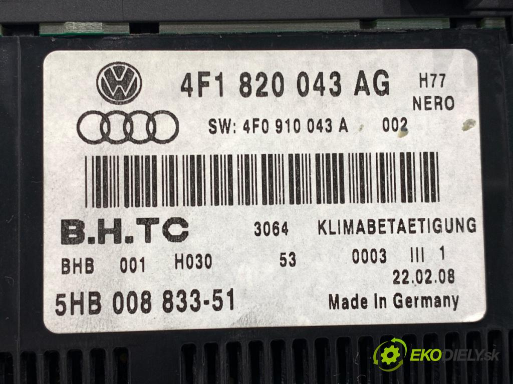 AUDI A6 C6 sedan 2008 103 kW 2.0 TDI 1968 Panel ovládania kúrenia 4F1820043AG (Prepínacie páčky pod volantom)