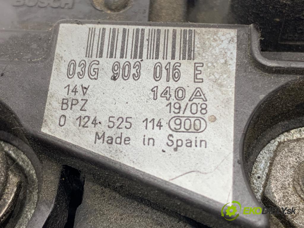 AUDI A4 B8 sedan 2008 105 kW 2.0 TDI 1968 Alternátor 03G903016E (Alternátor)