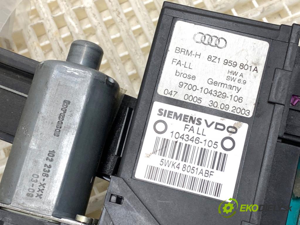 AUDI A2 liftback 2003 55 kW 1.4 TDI 1422 mechanismus okna levý přední část 8Z1959801A