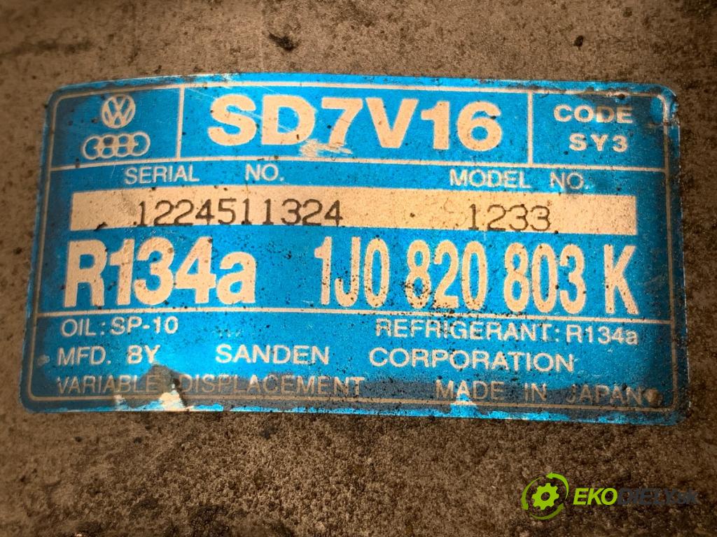 VW GOLF IV liftback 1998 92 kW 1.8 1781 Kompresor klimatizácie 1J0820803K (Kompresor klimatizácie)