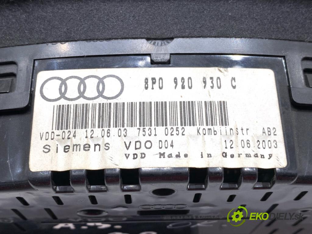 AUDI A3 8P liftback 2003 103 kW 2.0 TDI 1968 Prístrojovka 8P0920930C (Prístrojová doska)