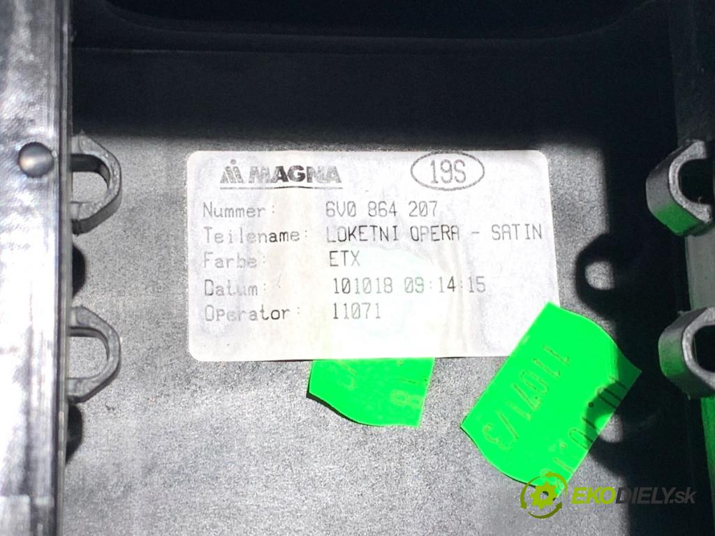 SKODA FABIA III Kombi 2018 55 kW 1.0 999 Lakťová opierka 6V0864207 (Lakťová opierka)