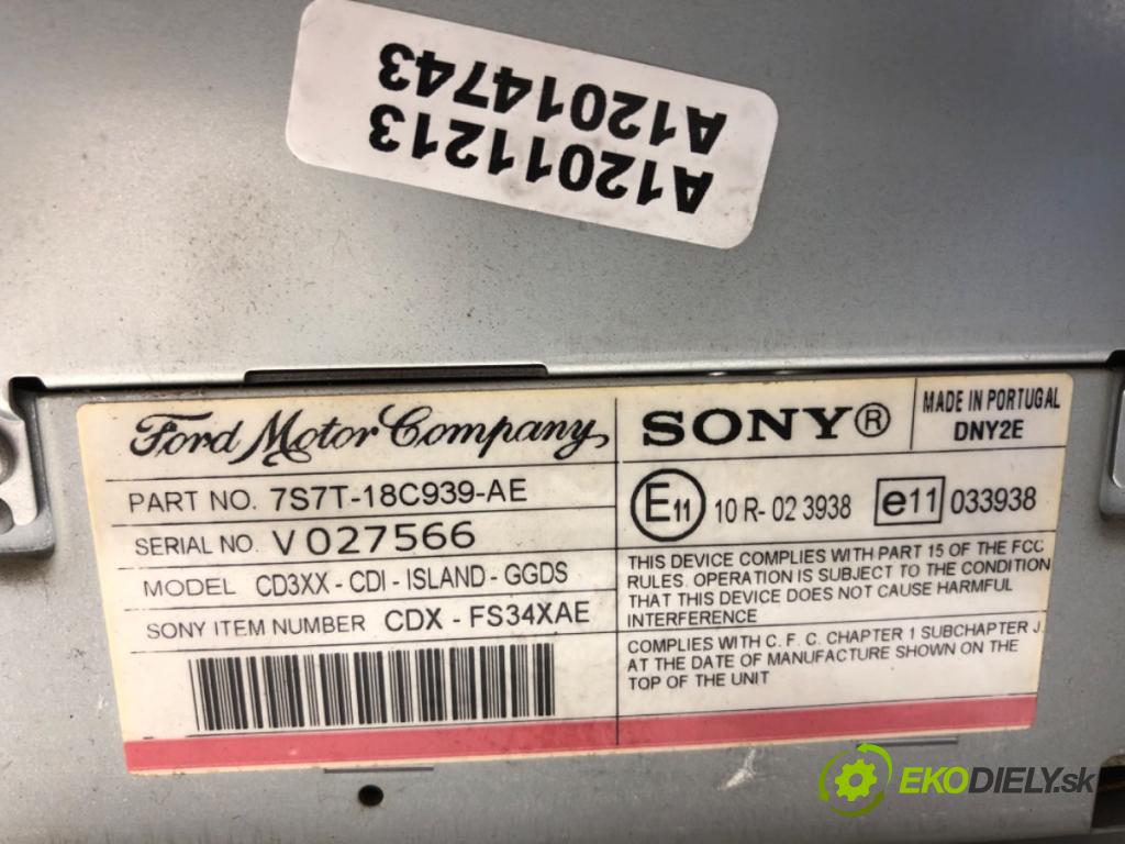 FORD MONDEO MK4 liftback 2007 92 kW 1.8 TDCi 1753 RADIO 7S7T-18C939-AE (Audio zariadenie)