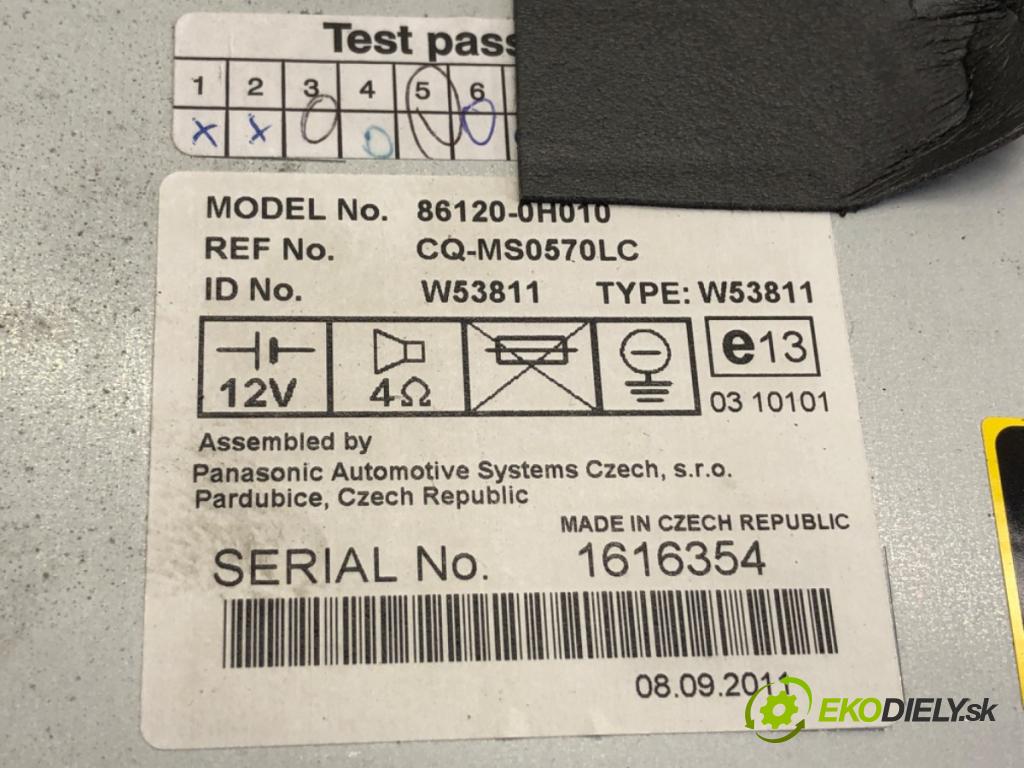 CITROEN C1 liftback 2007 50 kW 1.0 998 RADIO 86120-0H010 (Audio zariadenie)